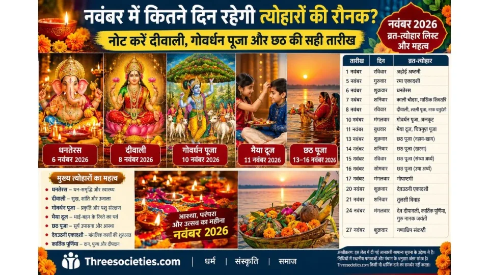 नवंबर 2026 त्योहार लिस्ट.