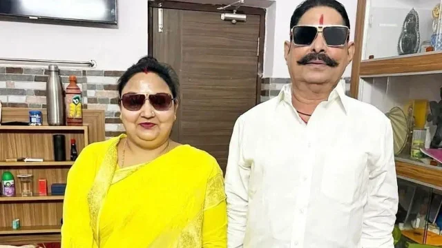 अनंत सिंह व पत्नी नीलम देवी ।