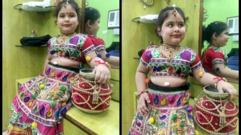 धनबाद: जनमााष्टमी के अवसर पर बच्चों की रुप-सज्जा राधा-कृष्ण कंपीटीशन