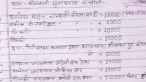 यूपी: चंदौली के एक पुलिस स्टेशन में कौन-कौन कितना दे जाता है पैसा, वसूली की लिस्ट वायरल