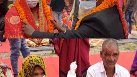 यूपी: गोरखपुर में एक ही मंडप में मां-बेटी बनीं दुल्हन, मुख्यमंत्री सामूहिक विवाह योजना के तहत 63 जोड़ों की शादी