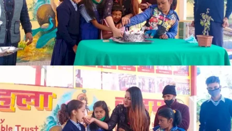 धनबाद: रणविजय सिंह की वाइफ रेखा सिंह ने पहला कदम स्कूल में विशेष बच्चों के साथ न्यू इयर सेलिब्रेट किया