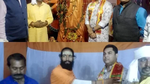 धनबाद: सिंदरी पंचमुखी बजरंगबली मंदिर में श्री श्री मारुति नंदन महायज्ञ में शामिल हुए रणविजय सिंह