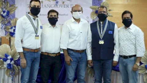 रोटरी क्लब ऑफ धनबाद का 75वां चेंज ओवर डे का आयोजन,नयी कार्यकारणी ने किया पदभार ग्रहण