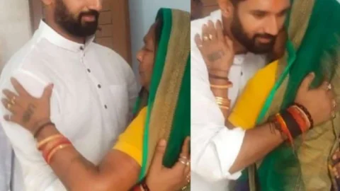 पिता रामविलास पासवान के बरसी भोज में पैतृक गांव शहरबन्नी पहुंचे चिराग, बड़ी मां राजकुमारी देवी ने सीने से लगाया