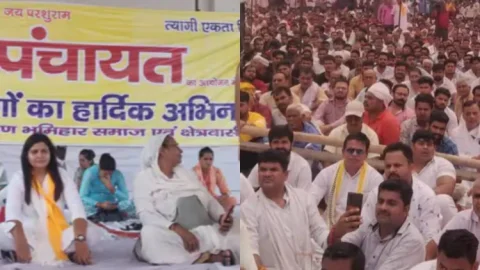 श्रीकांत त्यागी के समर्थन में महापंचायत में उमड़ी भीड़, जेल से आये लड़के सम्मानित, गैंगस्टर एक्ट हटाने की मांग