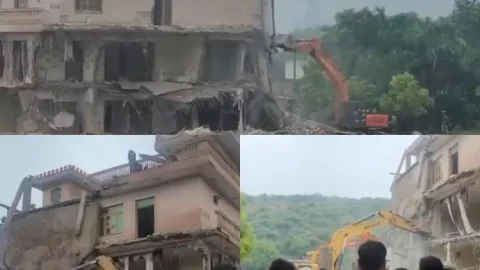 हरियाणा: गुरुग्राम में कुख्यात गैंगस्टर की हवेली पर चला बुलडोजर