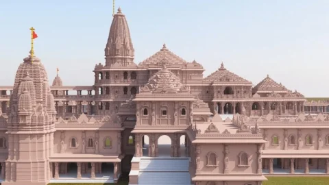 उत्तर प्रदेश : अयोध्या में युद्धस्तर पर  श्री राम मंदिर का निर्माण, पूर्ण आकार की कल्पना के पिक्चर जारी