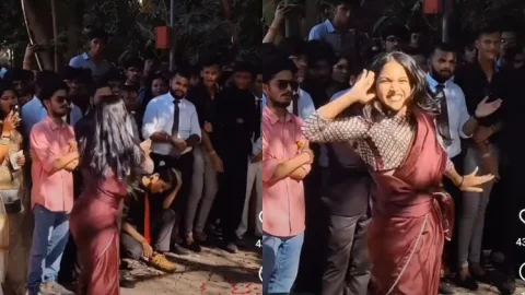 सामी-सामी गाने पर गाने पर पर लड़की ने साड़ी और हील्स में किया डांस, Video वायरल 