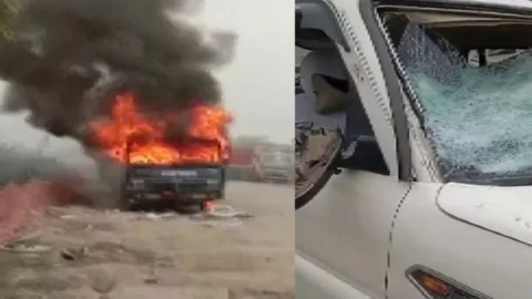 Bihar: जमीन अधिग्रहण को लेकर बक्सर में बवाल, पुलिस पिटाई से उग्र हुए किसान, वाहन फूंके