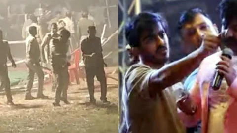 भोजपुरी सिंगर पवन सिंह को स्टेज पर मारा पत्थर, गाना गाने से मना करने पर बवाल मचा, पुलिस लाठी चार्ज 