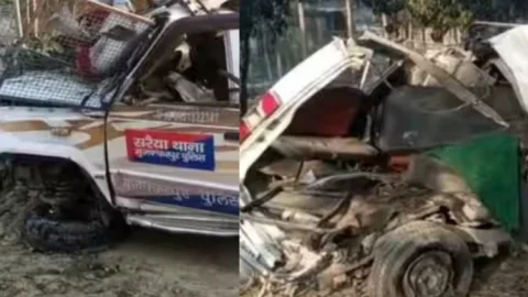 Bihar: मुजफ्फरपुर में कंटेनर ने पुलिस वाहन को मारा टक्कर, हवलदार की दर्दनाक मौत, एसआइ की हालत गंभीर