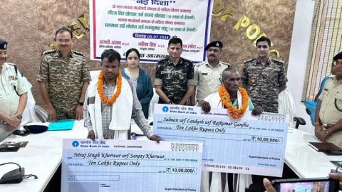 Jharkhand : लातेहार में नक्सलियों को बड़ा झटका,10-10 लाख के इनामी दो माओवादियों ने किया सरेंडर
