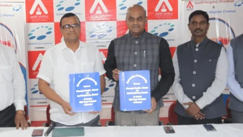 Dhanbad: असर्फी हॉस्पिटल धनबाद और ग्लेनीगल्स हॉस्पिटल चेन्नई के बीच MoU 