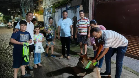 धनबादः मारवाड़ी युवा मंच ने गौमाताओं को पहनाए रेडियम बेल्ट, रात में सड़क हादसे होंगे कम
