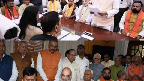 बिहार राज्यसभा चुनाव: अमित शाह की मौजूदगी में नीतीश कुमार समेत NDA के 5 उम्मीदवारों ने भरा नामांकन