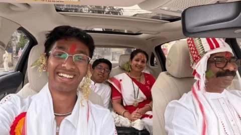 सरहुल पर सादगी में दिखे CM Hemant Soren: खुद कार ड्राइव कर पहुंचे सरना स्थल, परिवार संग वायरल हुआ VIDEO