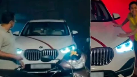 स्कूटी का वादा, BMW का सरप्राइज! बेटे ने पापा को दी BMW X1, मां के आंसू ने इंटरनेट को रुला दिया