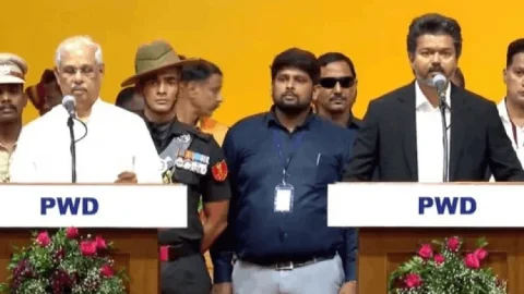 तमिलनाडु में ‘थलापति राज’ की शुरुआत, विजय बने CM; राहुल गांधी की मौजूदगी ने बढ़ाई सियासी हलचल