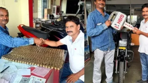 9 साल तक जोड़े ₹10 के सिक्के, फिर खरीद ली ₹1.10 लाख की बाइक; सिक्के गिनते-गिनते शोरूम स्टाफ भी थक गया