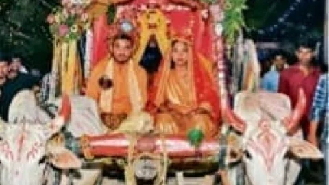 बोकारो में अनोखी बरात ने जीता लोगों का दिल, बैलगाड़ी पर दुल्हन लाकर जनार्दन ने दिया सादगी और बिना दहेज शादी का संदेश