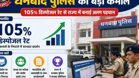 PG पोर्टल शिकायतों के निपटारे में धनबाद पुलिस का बड़ा कमाल, 105% डिस्पोजल रेट से राज्य में बनाई अलग पहचान