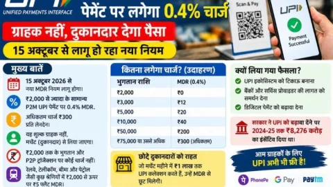 ₹2000 से ज्यादा UPI पेमेंट पर लगेगा 0.4% चार्ज, ग्राहक नहीं दुकानदार देगा
