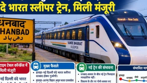 धनबाद होकर गुजरेगी हावड़ा-नई दिल्ली वंदे भारत स्लीपर, मिली मंजूरी